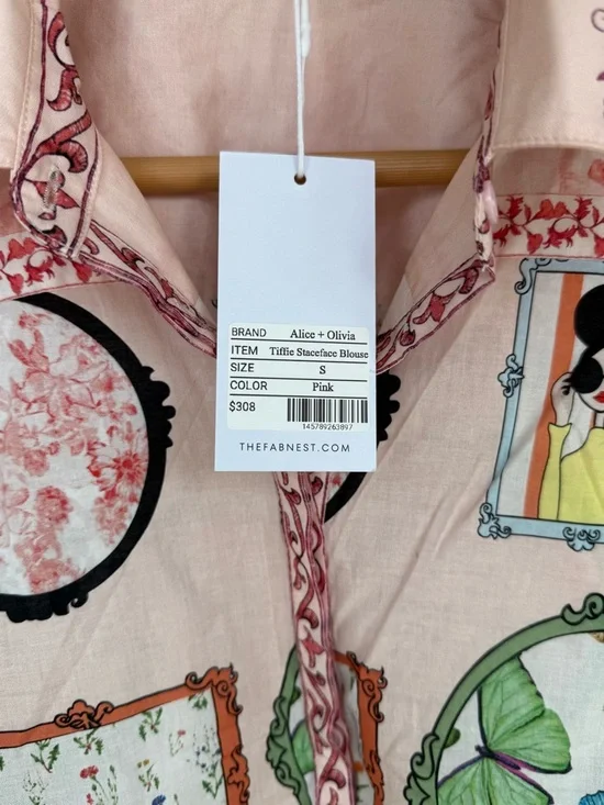 Alice+Olivia Mirror Mirror Stace Tiffie Drama Sleeve Blouse Size S HARD TO FIND - Picture 3 of 11